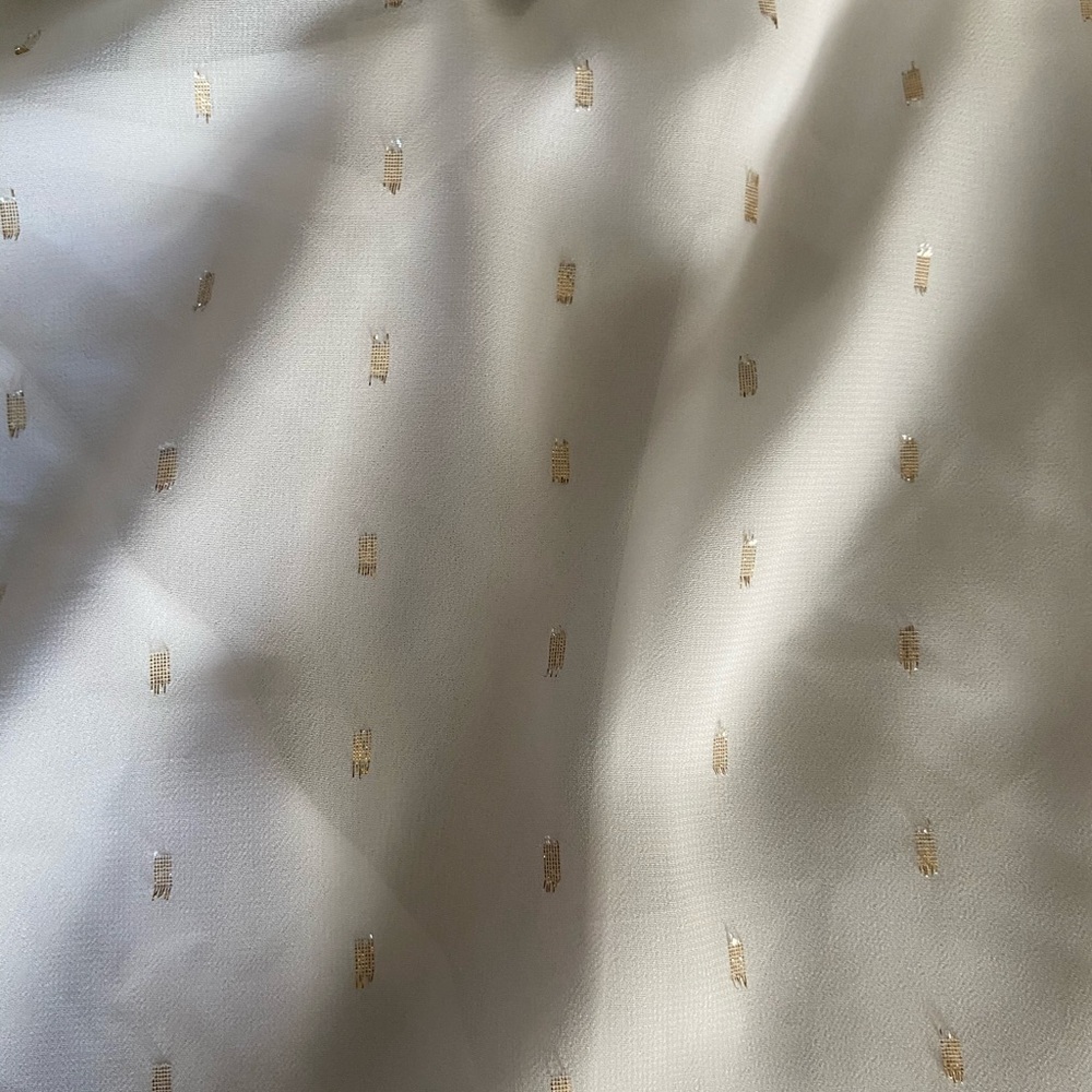 White Blouse w: gold strips